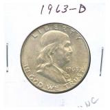 1963-D Franklin Silver Half Dollar