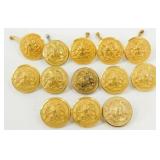 13 U.S. Army Buttons - Size Large