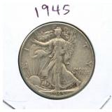 1945 Walking Liberty Silver Half Dollar
