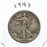 1943 Walking Liberty Silver Half Dollar