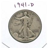 1941-D Walking Liberty Silver Half Dollar