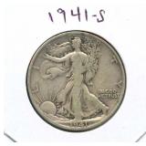 1941-S Walking Liberty Silver Half Dollar