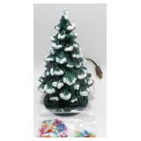* Vintage 10" Ceramic Light-Up Christmas Tree -