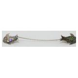Vintage Sterling Silver Abalone Fish Sweater Clip