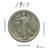 1917 Walking Liberty Silver Half Dollar