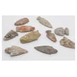 10 Authentic Old Wisconsin Arrowheads - Longest