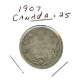 1907 Canadian Silver Quarter