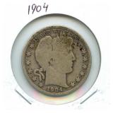 1904 Barber Silver Half Dollar