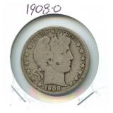 1908-O Barber Silver Half Dollar