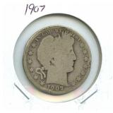1907 Barber Silver Half Dollar