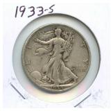 1933-S Walking Liberty Silver Half Dollar