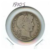 1910-S Barber Silver Half Dollar