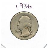 1936 Washington Silver Quarter