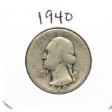 1940 Washington Silver Quarter