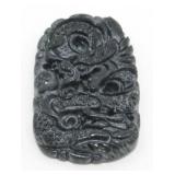 Chinese Heitan Jadeite Carved Pendant