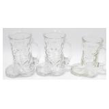 * 3 Vintage Libbey Cowboy Boot Mugs