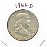 1963-D Franklin Silver Half Dollar
