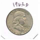 1963-D Franklin Silver Half Dollar