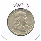 1963-D Franklin Silver Half Dollar