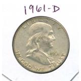 1961-D Franklin Silver Half Dollar