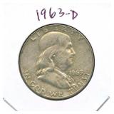 1963-D Franklin Silver Half Dollar