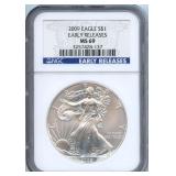 2009 U.S. Silver Eagle - NGC MS 69 Early Releases