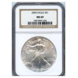 2005 U.S. Silver Eagle - NGC MS 69