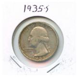 1935-S Washington Silver Quarter