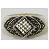 Vintage Sterling Silver Marcasite Ring - Size 6