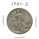 1941-S Walking Liberty Silver Half Dollar