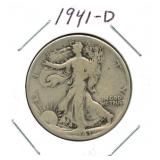 1941-D Walking Liberty Silver Half Dollar
