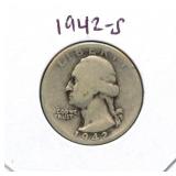 1942-S Washington Silver Quarter