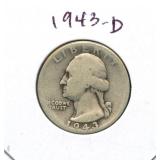 1943-D Washington Silver Quarter