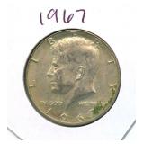1967 Kennedy Silver Half Dollar - 40% Silver
