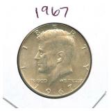 1967 Kennedy Silver Half Dollar - 40% Silver
