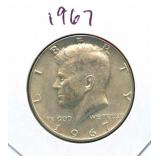 1967 Kennedy Silver Half Dollar - 40% Silver