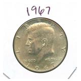 1967 Kennedy Silver Half Dollar - 40% Silver