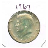 1967 Kennedy Silver Half Dollar - 40% Silver