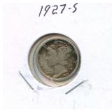 1927-S Mercury Silver Dime