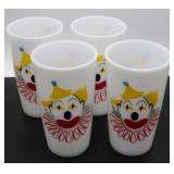 * 4 Vintage Hazel Atlas Milk Glass Glasses from