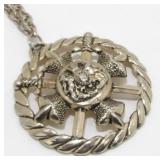 Vintage Coat of Arms Maltese Cross Sword Pendant