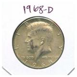 1968-D Kennedy Silver Half Dollar - 40% Silver