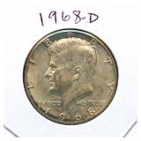1968-D Kennedy Silver Half Dollar - 40% Silver