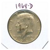1968-D Kennedy Silver Half Dollar - 40% Silver