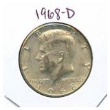 1968-D Kennedy Silver Half Dollar - 40% Silver