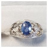 $2000 Appraisal: 14k White Gold Natural Sapphire