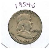 1954-S Franklin Silver Half Dollar