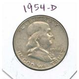 1954-D Franklin Silver Half Dollar