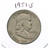 1951-S Franklin Silver Half Dollar