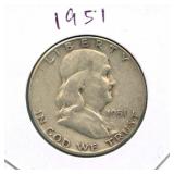 1951 Franklin Silver Half Dollar